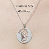 201 Stainless Steel Hollow Sun & Moon Pendant Necklace NJEW-OY001-70-3
