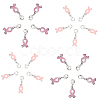 SUNNYCLUE October Breast Cancer Pink Awareness Ribbon Alloy Enamel Pendants ENAM-SC0001-69-1