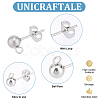 Unicraftale 100Pcs 304 Stainless Steel Ball Post Stud Earring Findings STAS-UN0056-39-5