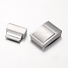 Matte 304 Stainless Steel Rectangle Magnetic Clasps X-STAS-I045-10-3