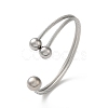 Non-Tarnish 304 Stainless Steel Round Ball Cuff Bangles BJEW-P310-05P-2