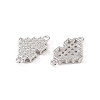 Rhodium Plated 925 Sterling Silver Pave Clear Cubic Zirconia Links STER-O006-07P-2