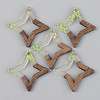 Transparent Resin & Walnut Wood Pendants RESI-S389-028A-D01-1