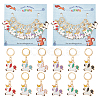 Alloy Enamel Unicorn Pendant Locking Stitch Markers HJEW-AB00051-1