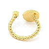 Flat Round with Moon Star Rack Plating Brass Micro Pave Cubic Zirconia Open Cuff Rings RJEW-N047-03A-G-RS-3