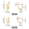 PandaHall Elite 24Pcs 2 Style Brass Hoop Earring Findings FIND-PH0008-64-2