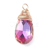 Faceted Glass Pendants PALLOY-JF01370-02-2