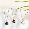 Flat Round with Letter Alloy Enamel Wine Glass Charms AJEW-AB00184-15-4