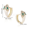 Cubic Zirconia Snake Hoop Earrings with Enamel EJEW-SZ0001-87E-7