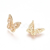 Brass Micro Pave Clear Cubic Zirconia Stud Earrings EJEW-L224-44G-2