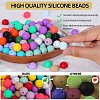 80Pcs Round Silicone Focal Beads SIL-SZ0001-24-06-3