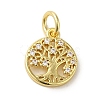 Brass Micro Pave Clear Cubic Zirconia Pendants KK-R162-002G-1