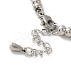 Tarnish Resistant 304 Stainless Steel Infinity Charm Bracelet with 201 Stainless Steel Round Beads for Women BJEW-B057-07P-3