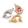 Brass Micro Pave Cubic Zirconia Lobster Claw Clasps ZIRC-TA0001-12-5