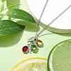 Stainless Steel and Glass Pendants Necklaces NJEW-JN04701-5