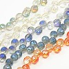 Faceted Electroplate Glass Round Beads Strands EGLA-J053-M-1