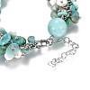 Natural Amazonite Beads Bracelets BJEW-JB04161-3