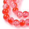 Transparent Crackle Baking Painted Glass Beads Strands X1-DGLA-T003-01A-12-3