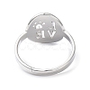 304 Stainless Steel Word Love Adjustable Ring for Women RJEW-I097-01P-3