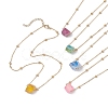 Electroplated Raw Natural Quartz Pendant Necklaces NJEW-JN04968-1