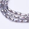 Electroplate Transparent Glass Beads Strands EGLA-E048-E04-3