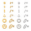 48Pcs 12 Styles 201 Stainless Steel Stud Earring Findings EJEW-TA0001-06-10