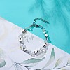 Synthetic Moonstone & Brass Moon Beaded Bracelet for Women BJEW-JB08851-2