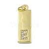 Brass Micro Pave Clear Cubic Zirconia Pendants KK-P266-06G-E-1