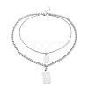 304 Stainless Steel Double Layer Necklaces NJEW-M181-03P-1