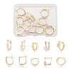 5 Pair 5 Style Brass Micro Pave Clear Cubic Zirconia Hoop Earring Findings KK-TA0001-17-9