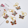 5Pcs Colorful Full Rhinestone Butterfly Pendant Keychain KEYC-PH01489-3