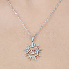 201 Stainless Steel Hollow Sun with Eye Pendant Necklace NJEW-OY002-05-1