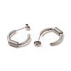 Non-Tarnish 304 Stainless Steel Wire Wrapped Half Hoop Earrings for Women EJEW-P219-09P-2