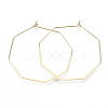 Brass Hexagon Hoop Earring Findings X-KK-N232-42-NF-3