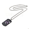 201 Stainless Steel Rectangle with Constellations Pendant Necklace for Women NJEW-G015-01E-3