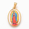 304 Stainless Steel Lady of Guadalupe Pendants X-STAS-F165-33G-1