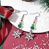 Christmas Theme Glass Dangle Earrings EJEW-TA00476-2