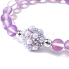 Frosted Round Synthetic Moonstone Beaded Bracelets BJEW-JB09469-4
