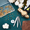 Nbeads 90Pcs Round Brass Semi-Tublar Rivets with Rhinestone DIY-NB0010-29-4