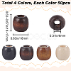 Gorgecraft 200Pcs 4 Colors Dyed Natural Maple Wood Beads WOOD-GF0001-93-2