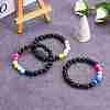 Acrylic Round Beaded Stretch Bracelet for Women BJEW-SW00066-01-6