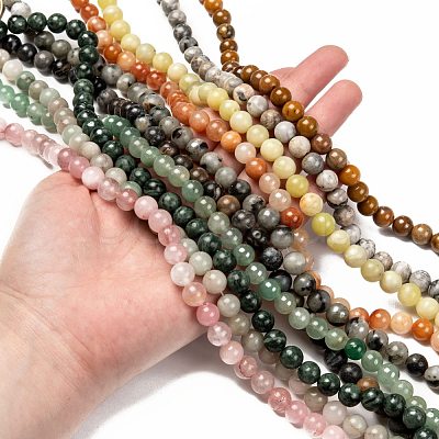 Natural Gemstone Beads Strands G-F591-03M-8mm-1