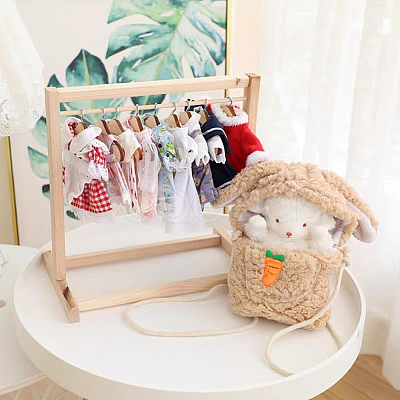 SUPERFINDINGS 12Pcs Wood Doll Hangers DIY-FH0006-63A-1