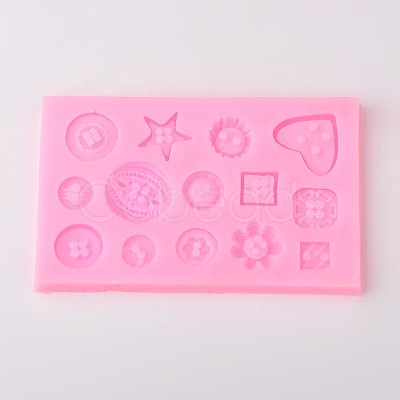 Button Design DIY Food Grade Silicone Molds AJEW-L054-18-1