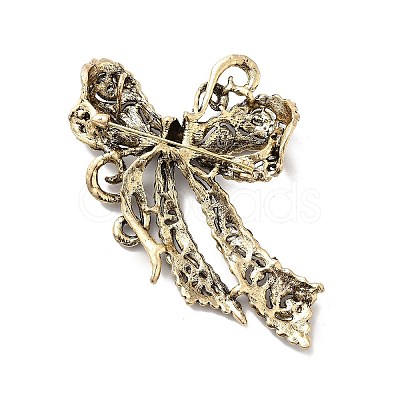 Aquamarine Rhinestone Bowknot Brooch Pin JEWB-P014-01AG-1