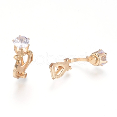 Brass Clip-on Earring Findings KK-L198-011G-1