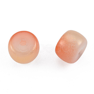 Baking Painted Glass Flat Round Beads DGLA-T003-002-1