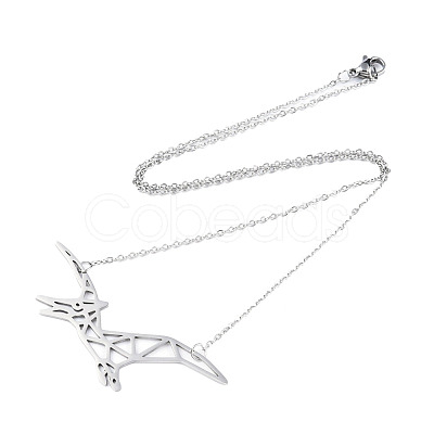 Non-Tarnish 201 Stainless Steel Pendant Necklaces NJEW-T009-JN059-1-40-1