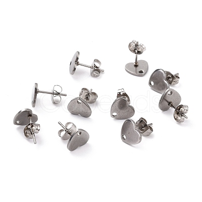 Non-Tarnish 304 Stainless Steel Stud Earring Findings STAS-I183-07A-07P-1