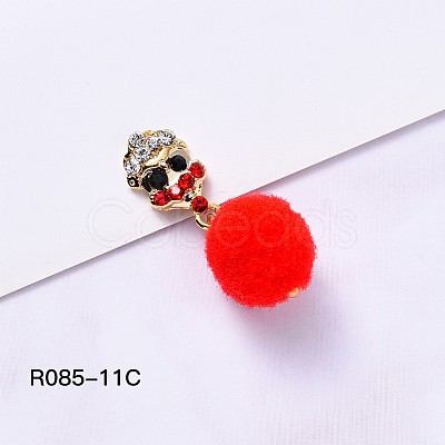 Christmas Theme Alloy Rhinestone Nail Care Decoration MRMJ-R085-11C-1